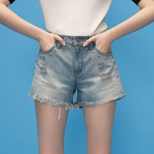 Load image into Gallery viewer, Toyouth Jeans Shorts Women Summer 2019 High Waist Denim Shorts Casual Tassel Pocket Short